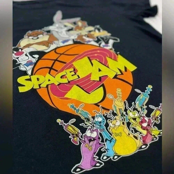 Looney Tunes-Space Jam-Mens T-Shirt size L 100% Cotton Michael Jordan Bugs bunny - Picture 6 of 9